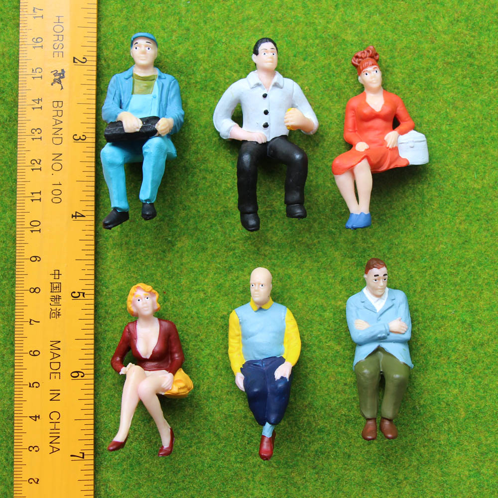 P2507 6pcs 1:25 G scale All Seated Painted Figures People