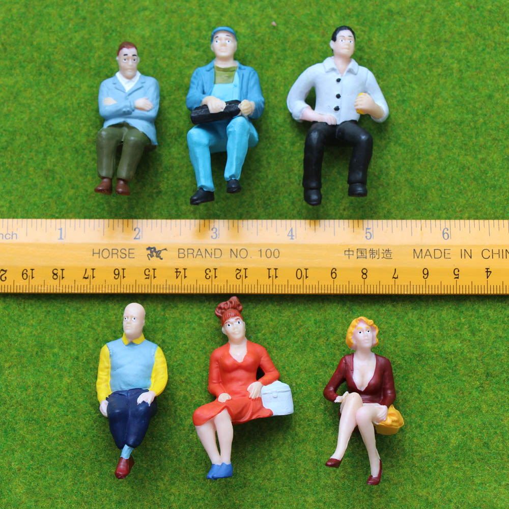 P2507 6pcs 1:25 G scale All Seated Painted Figures People