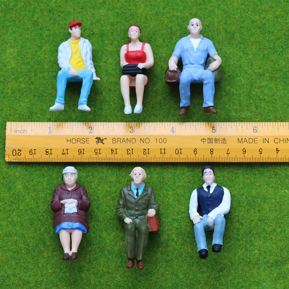 P2508 6pcs G scale 1:25 All Seated Painted Figures