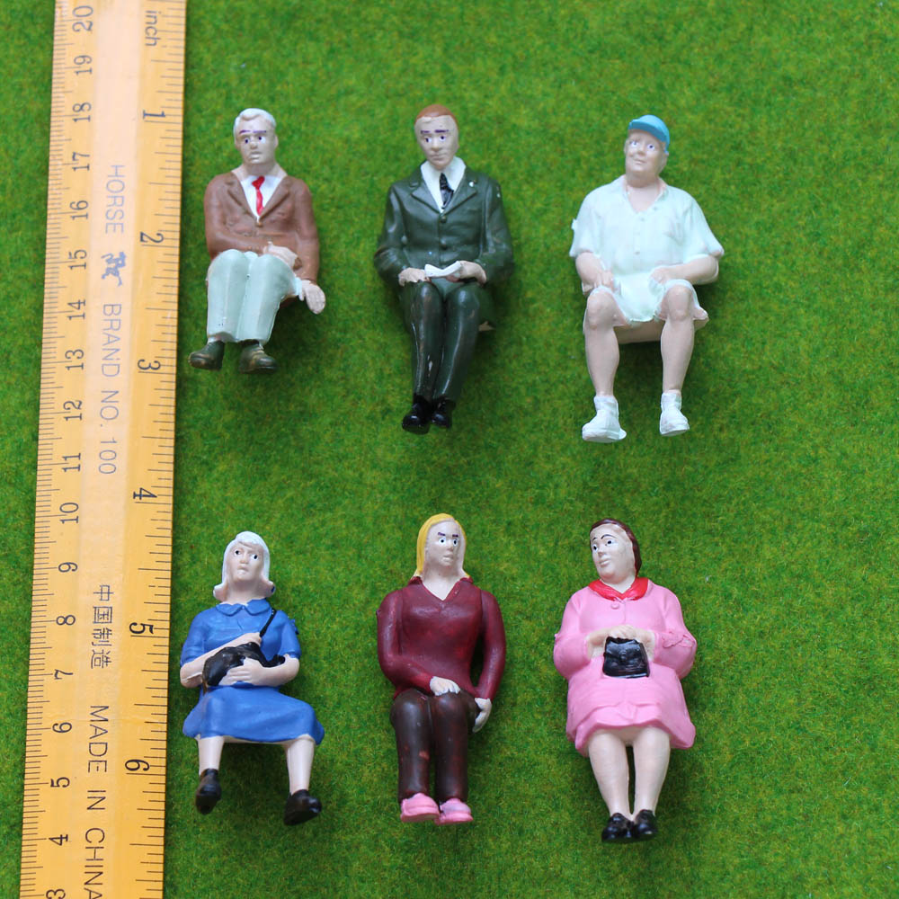 P2511 6pcs G scale 1:25 All Seated Painted Figures
