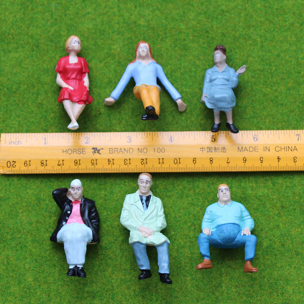 P2512 6pcs G Scale 1:25 All Seated Painted Figures