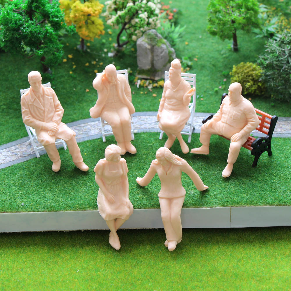 P2514 6pcs G scale 1:25 All Seated Unpainted Figure