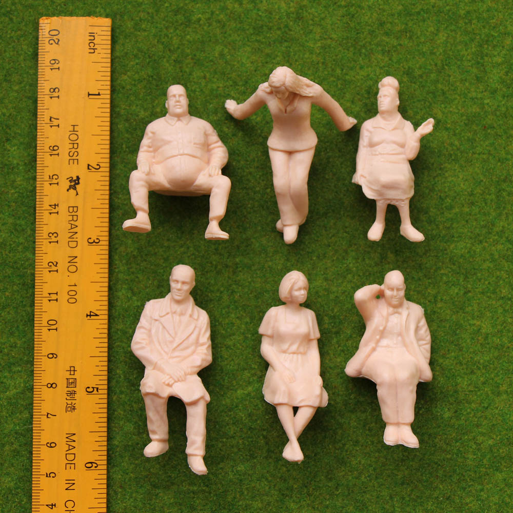 P2514 6pcs G scale 1:25 All Seated Unpainted Figure