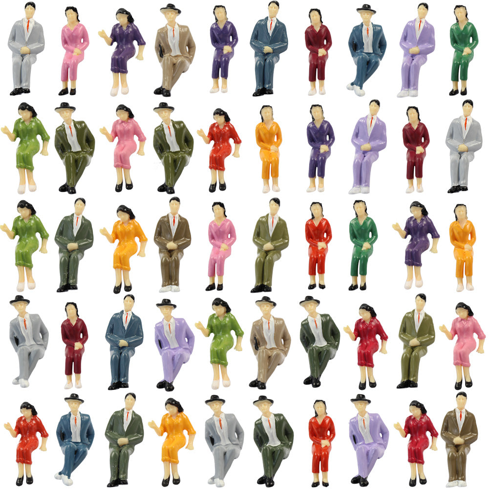 P2526 50pcs G scale 1:25 Painted Sitting Figures 4 Poses