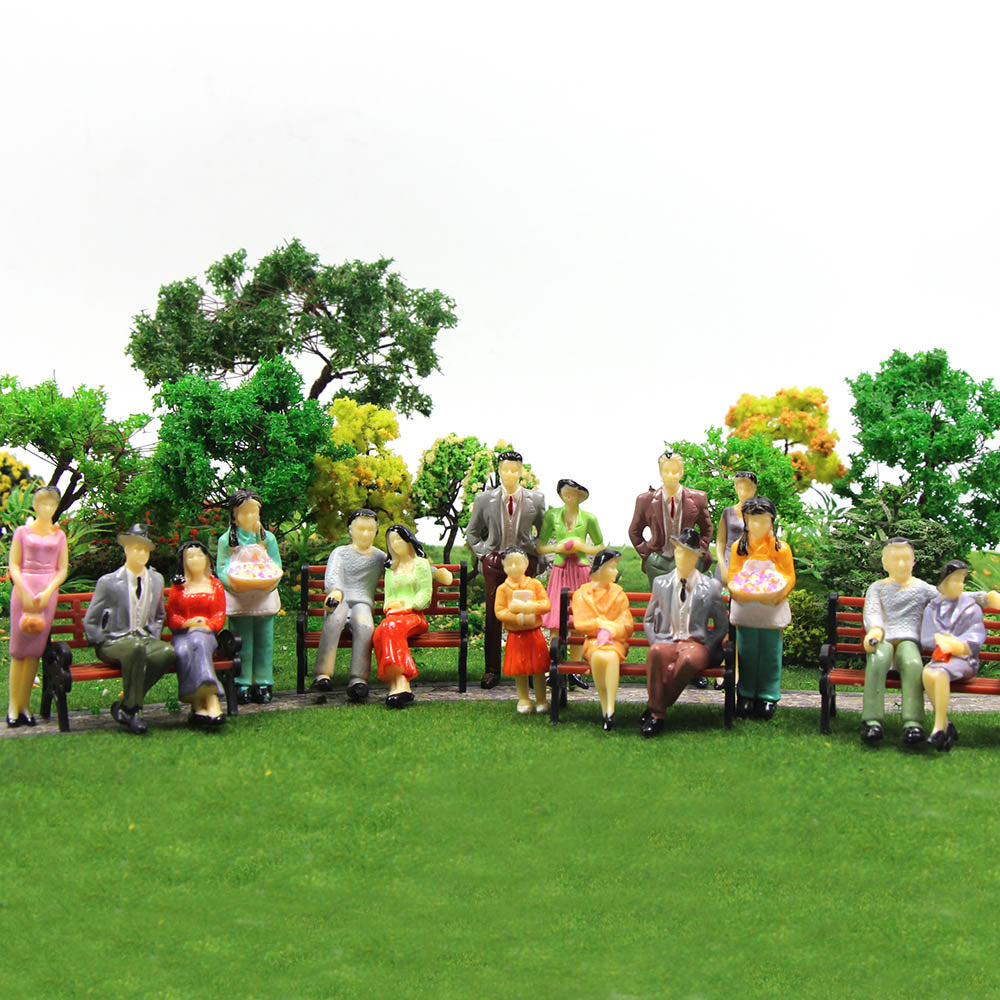 P30 20pcs G Scale 1:30 Painted Standing Sitting Figures People