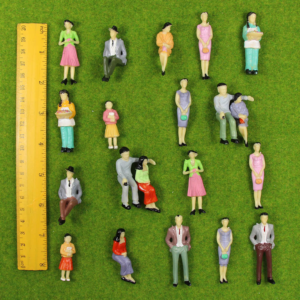 P30 20pcs G Scale 1:30 Painted Standing Sitting Figures People