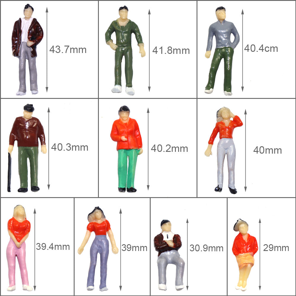 P43 25pcs O Scale 1:43 Painted Figures People