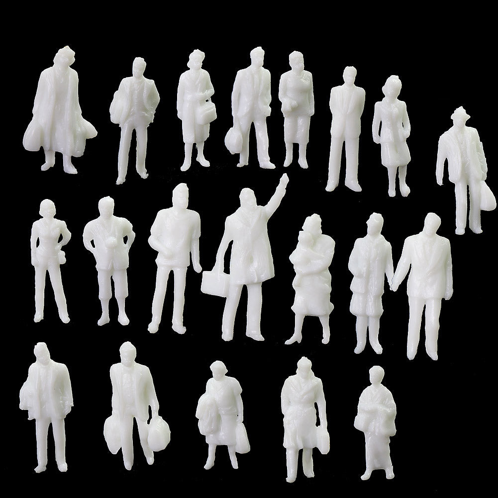 P8705B 100pcs HO Scale 1:87 Unainted White Standing Figures