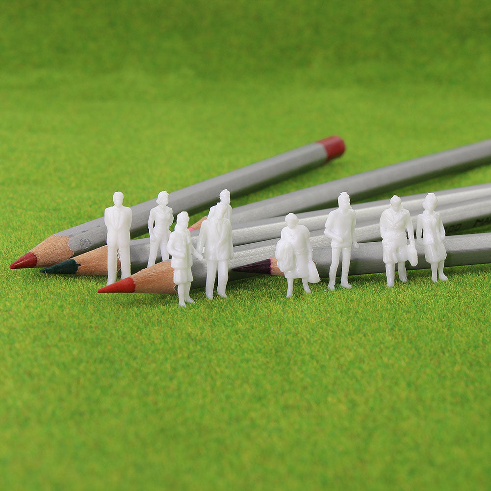 P8705B 100pcs HO Scale 1:87 Unainted White Standing Figures