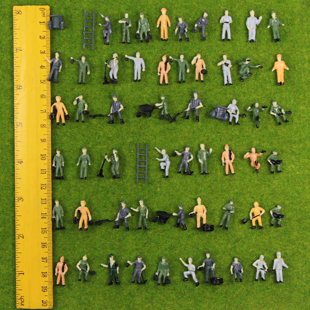 P8710 50pcs HO Scale 1:87 Painted Figures Engineer Workers