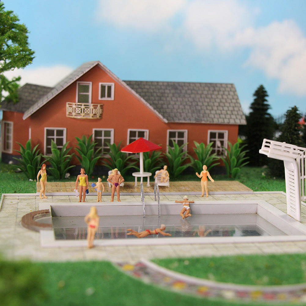 P8718 40pcs HO Scale 1:87 Model Swimming Figures