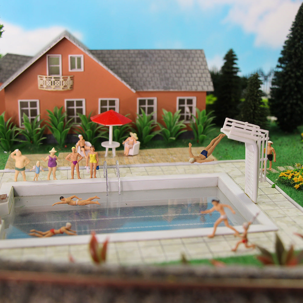 P8720 40pcs HO Scale 1:87 Model Swimming Figures