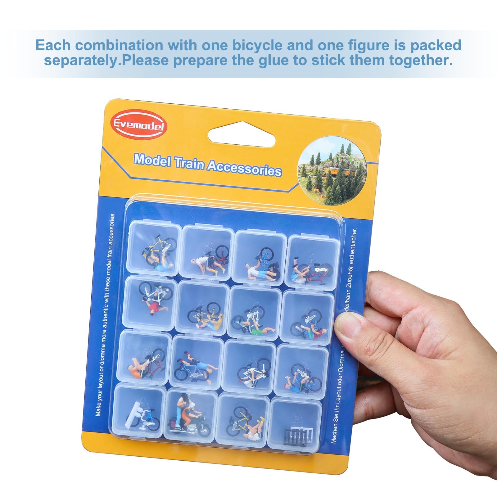 P8722 14 Sets HO Scale 1:87 Model Cyclist with Bicycle Motorcycle Bike Competition