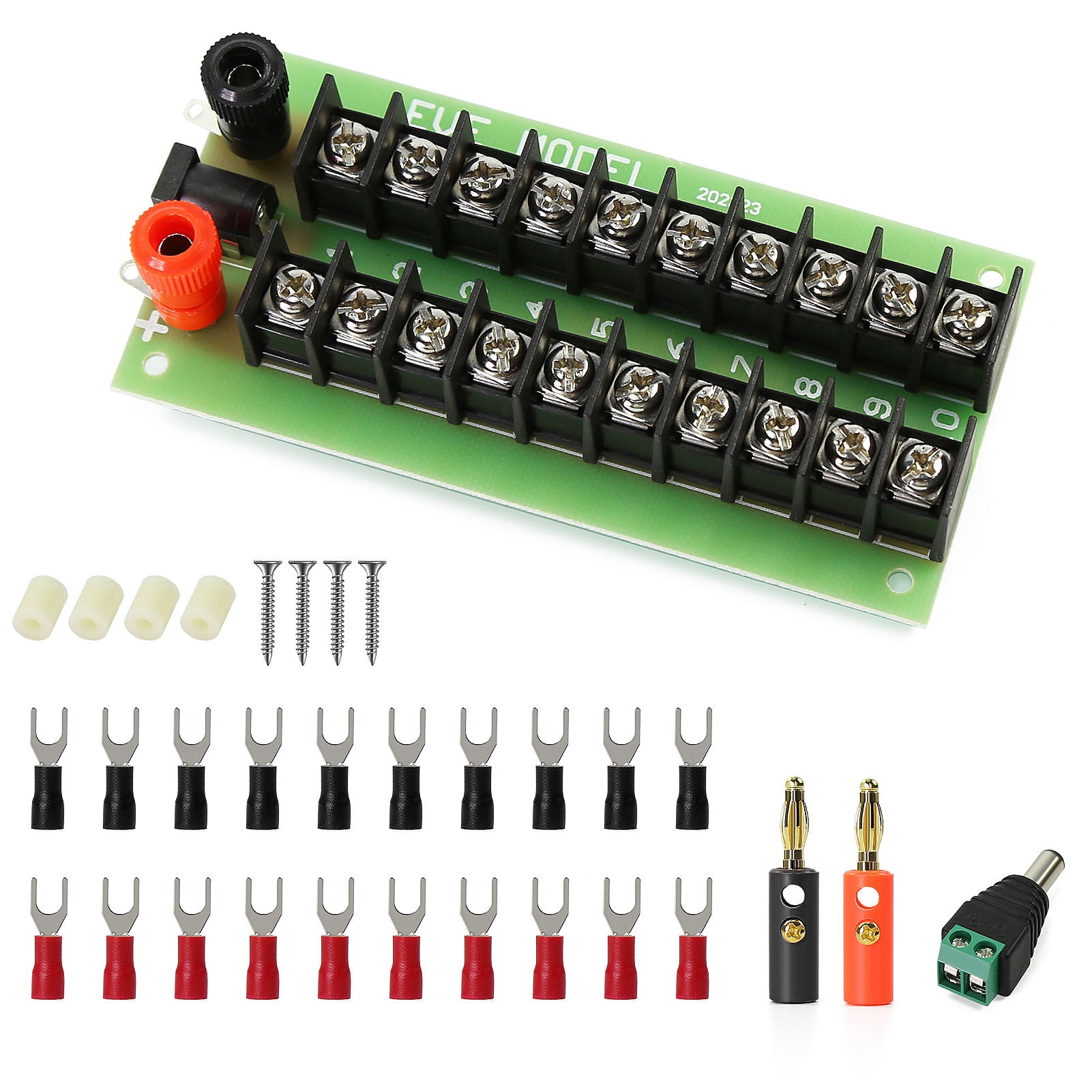 PCB005 1 Set Power Distribution Board 3 Inputs 2 x 10 Outputs for DC AC Voltage