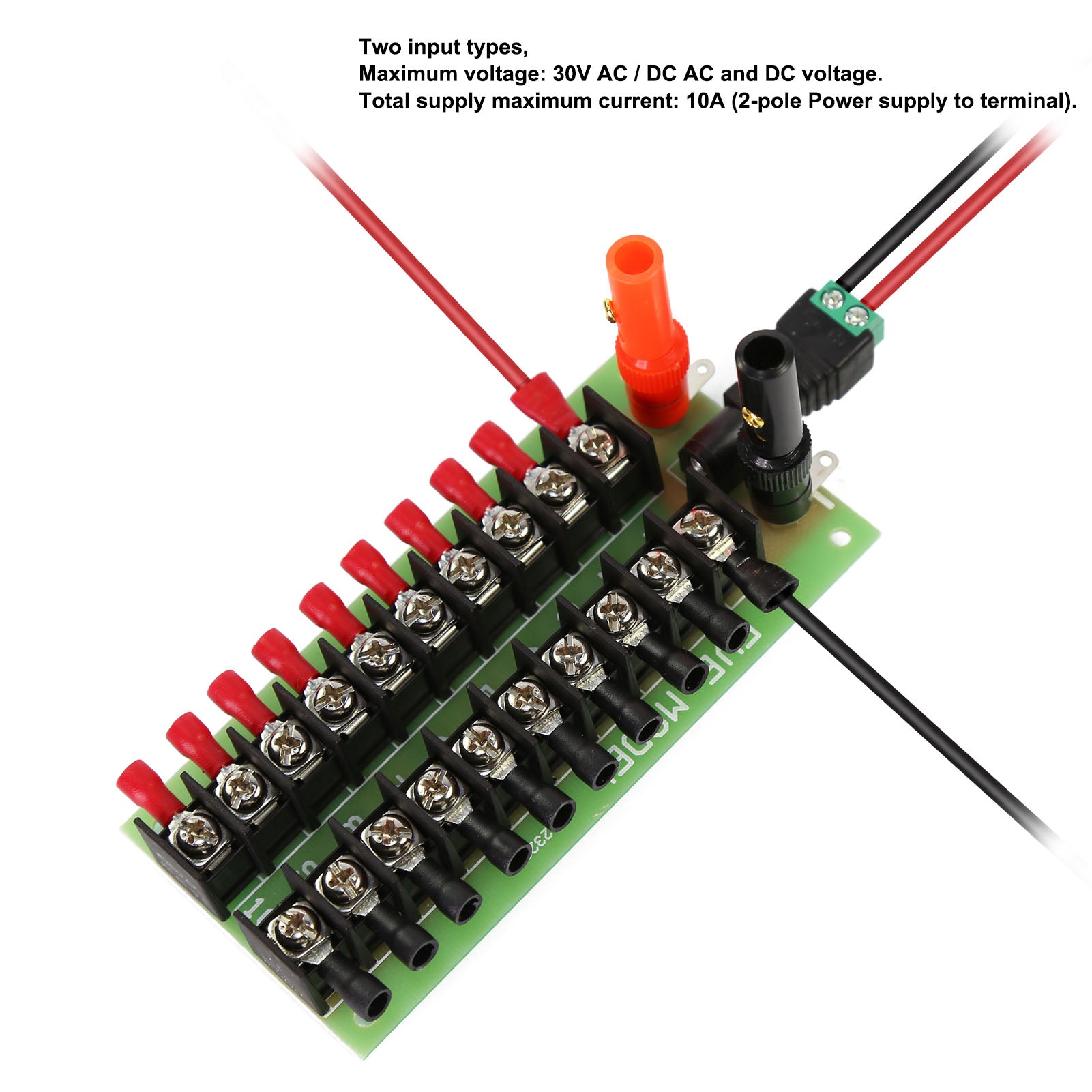 PCB005 1 Set Power Distribution Board 3 Inputs 2 x 10 Outputs for DC AC Voltage