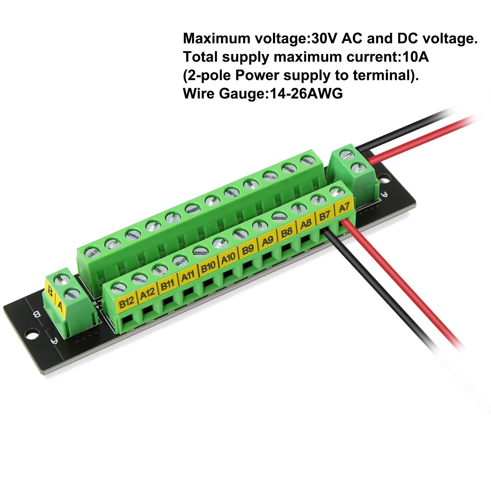 PCB014 1pc Power Distributor 10A 2 Inputs 2*12 Outputs Distribution Module for DC AC