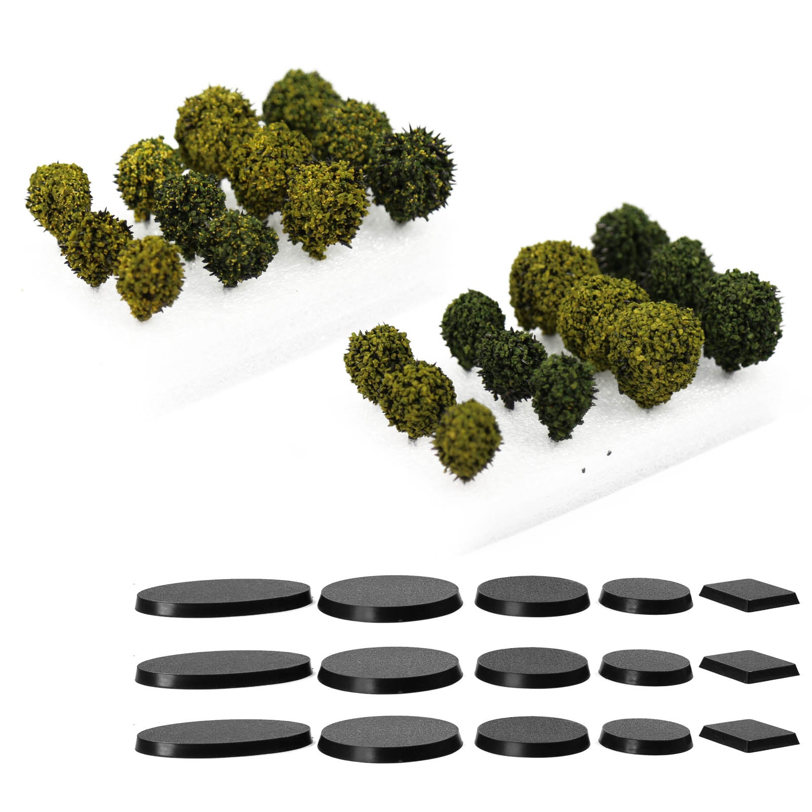 PJ01 24pcs O Scale 1:48 Shrub Vegetation Tree Brush with Bases Military Simulation