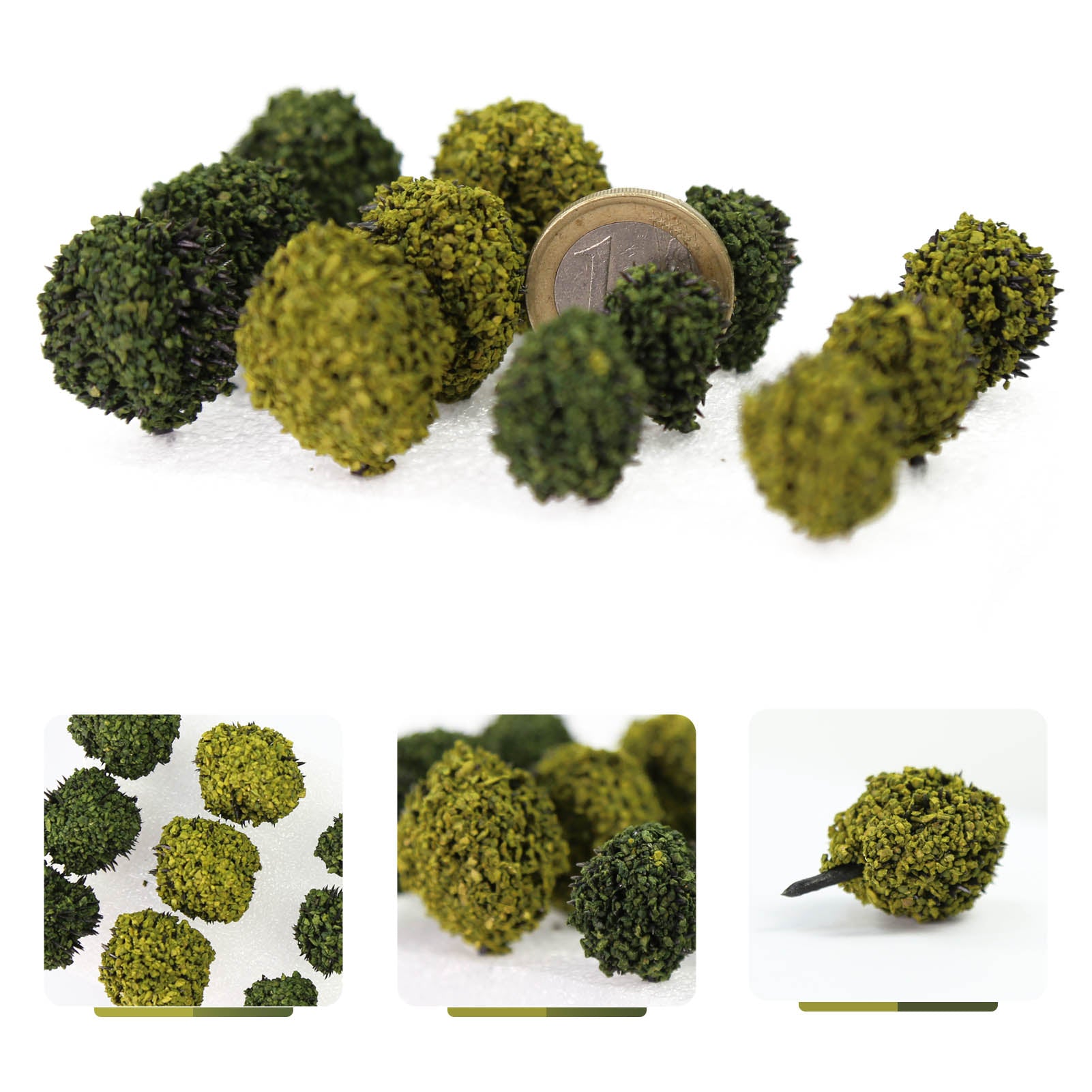 PJ01 24pcs O Scale 1:48 Shrub Vegetation Tree Brush with Bases Military Simulation