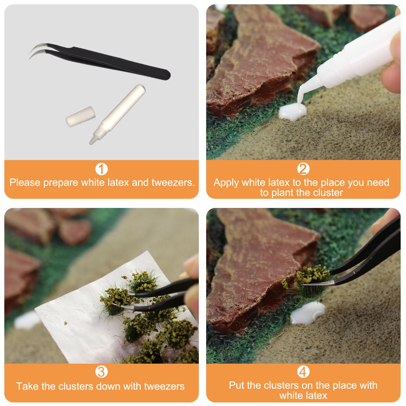 PJ04 One Pack Bushy Shrubs Tuft Grass Simulation Lowland Wargame Scenery