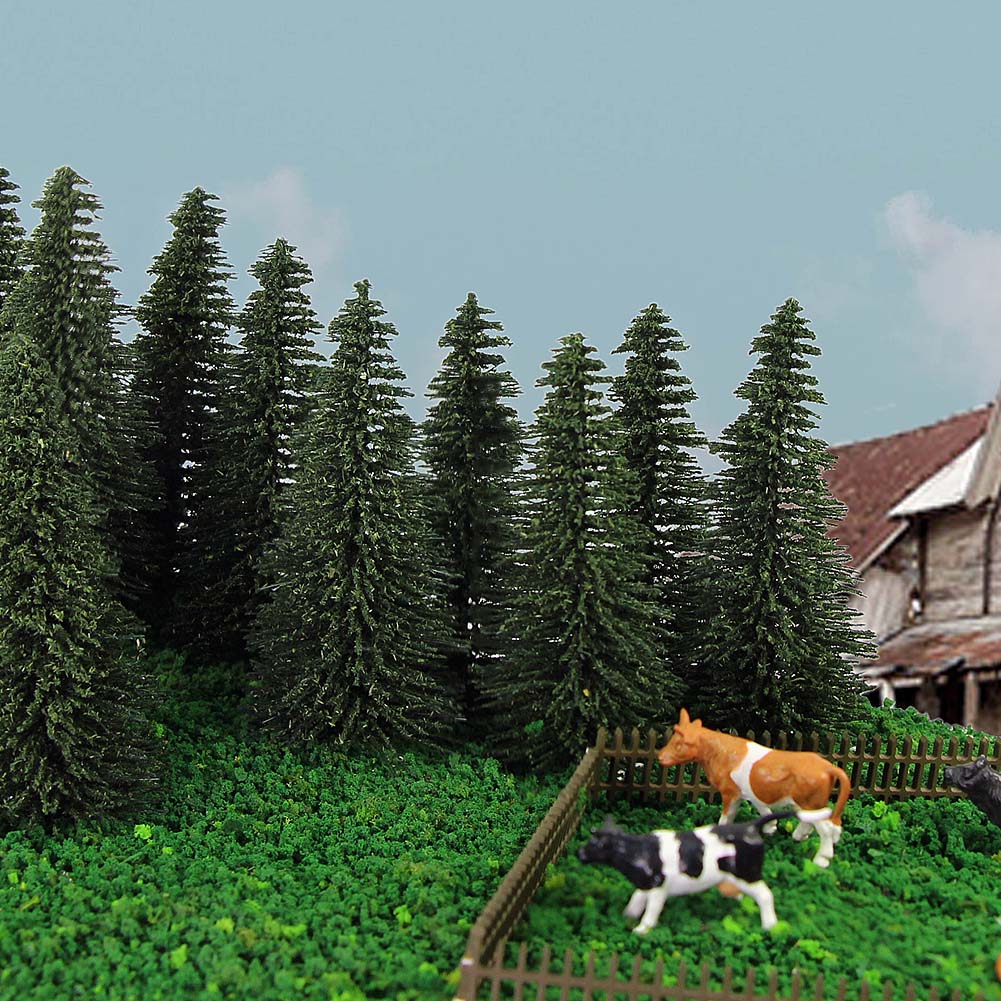 S0808 30pcs HO Scale Model Pine Trees 8cm