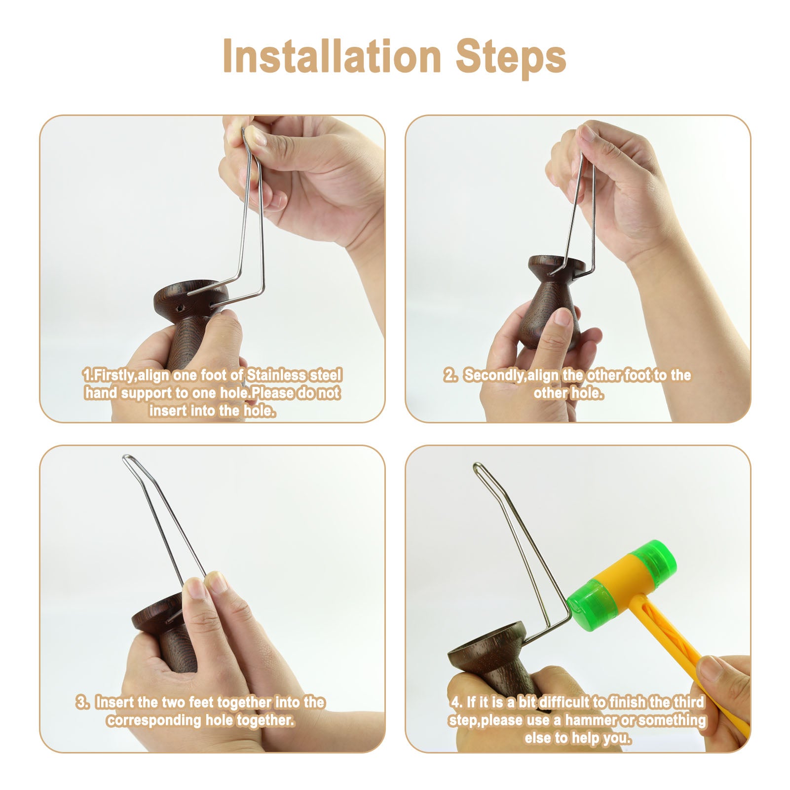 WH02 Wooden Magnet Painting Handle with Bases Coloring Wargame