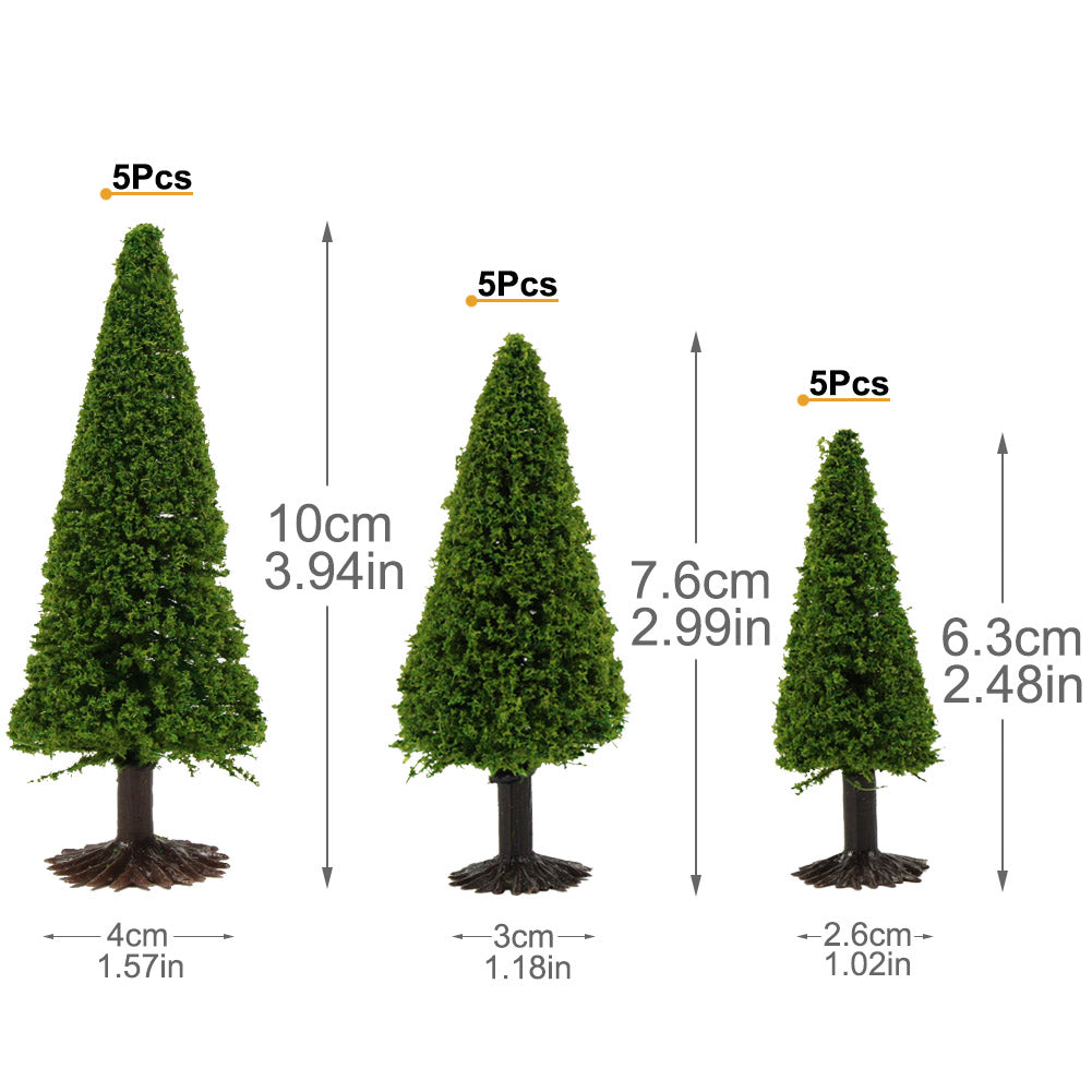 S0701 HO TT N Scale Painted Cow and Cedar Pine Trees