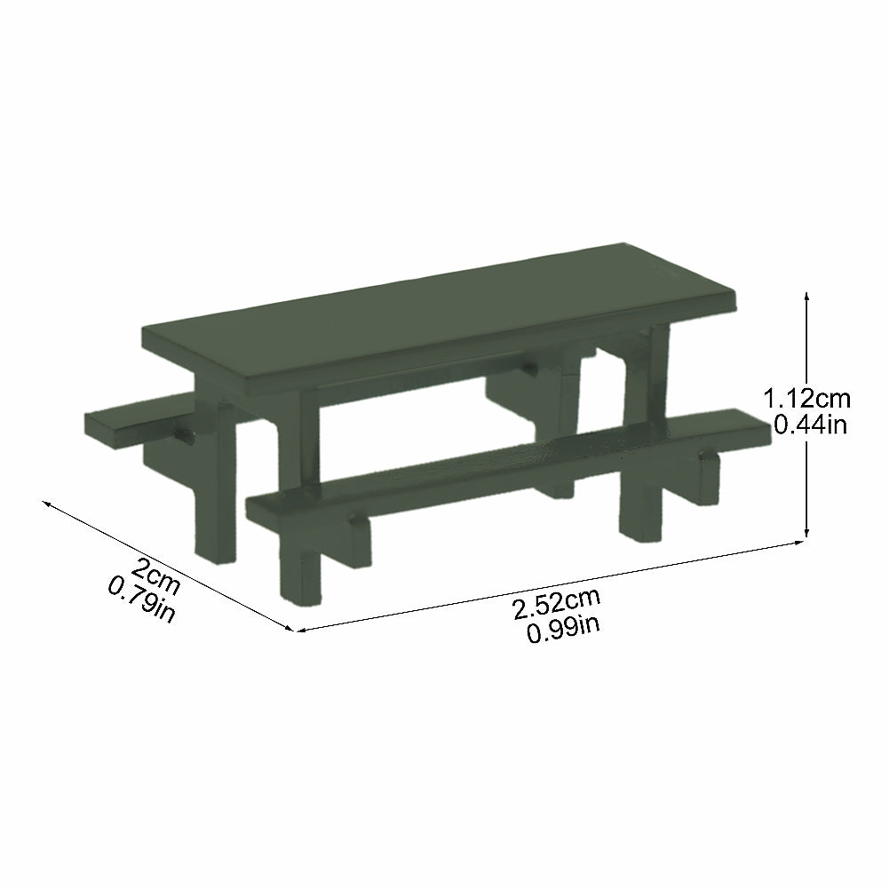 ZY43087 10pcs HO Scale 1:87 Model Table Chair Outdoor Bench
