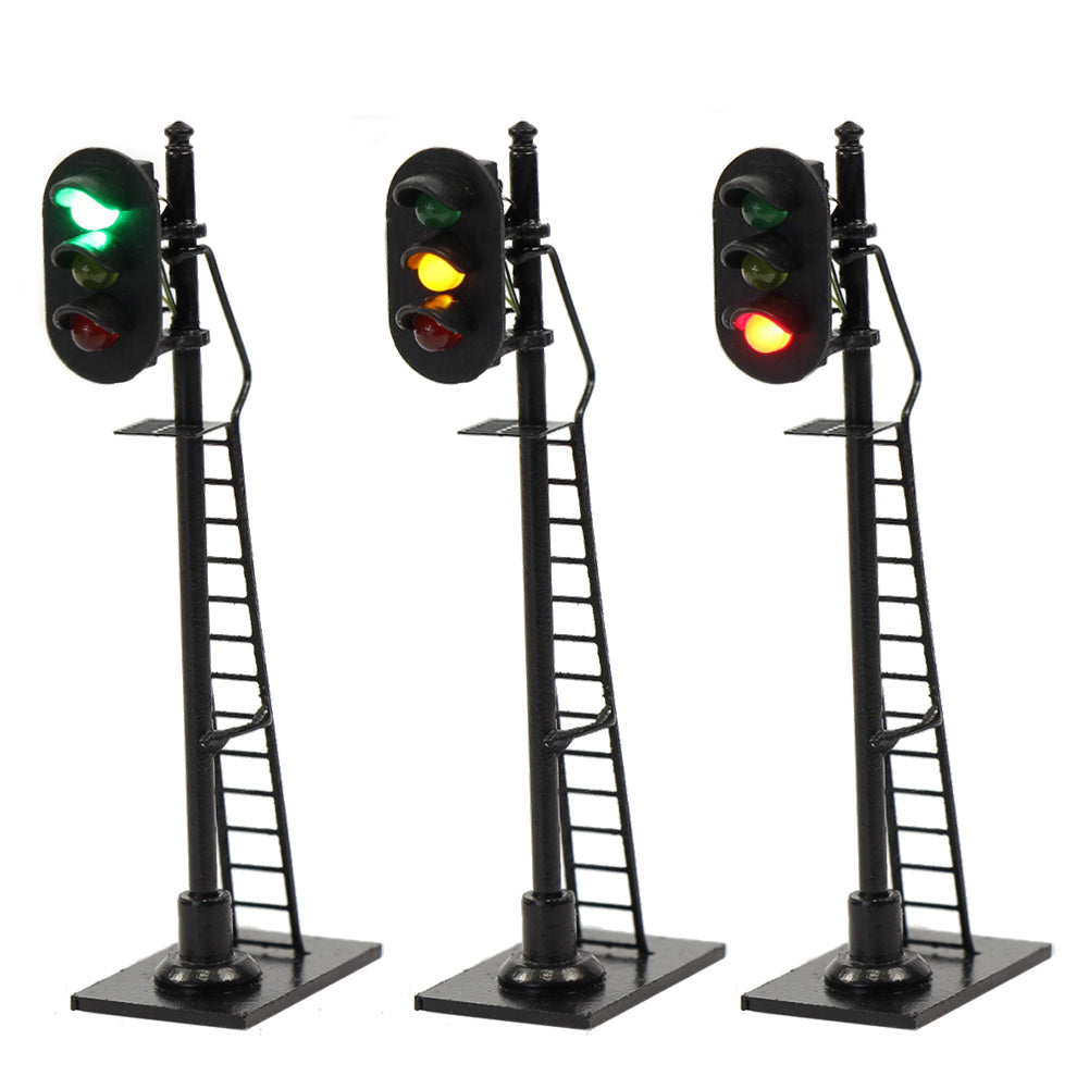 JTD878GYR 3pcs HO Scale 1:87 Traffic Signal 3-Lights