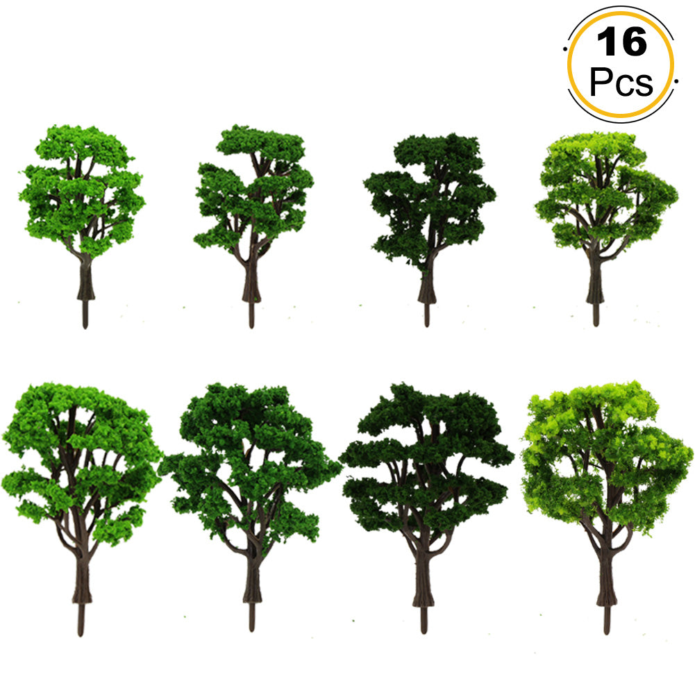 S0601 16pcs HO Scale 1:87 Model Trees Courtyard Scenic