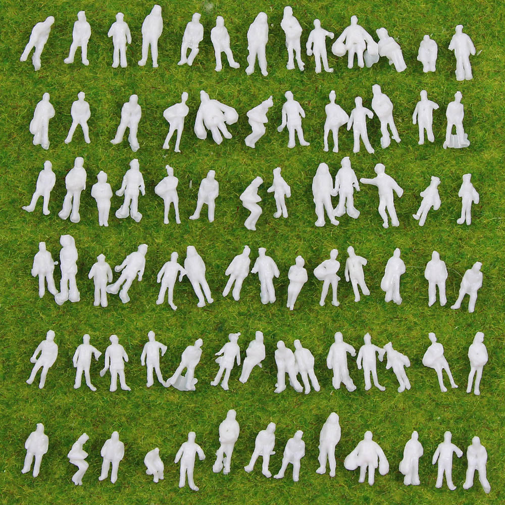 P200B 200pcs Z Scale 1:200 Model Trains White Figures Z Gauge