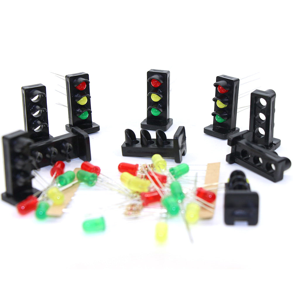 JTD26 10 Sets O Scale 1:50 Target Faces with LEDs for Railway Dwarf Signal 3 Aspects