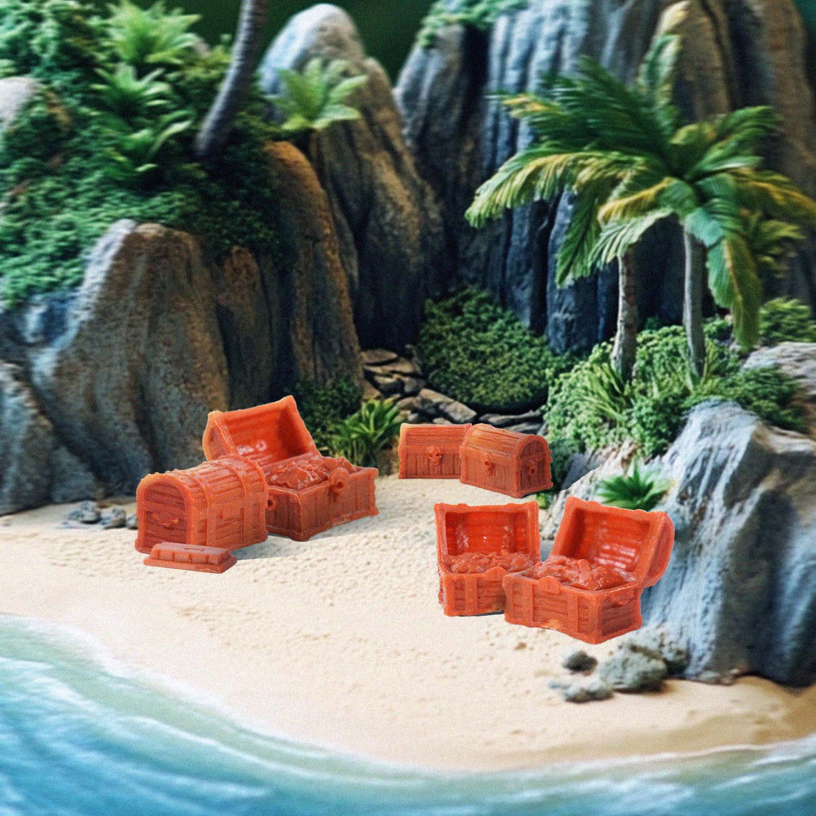 BX0102 32pcs Miniature Jewelry Box Micro Treasure Chest for Doll House Pirate Adventure Game