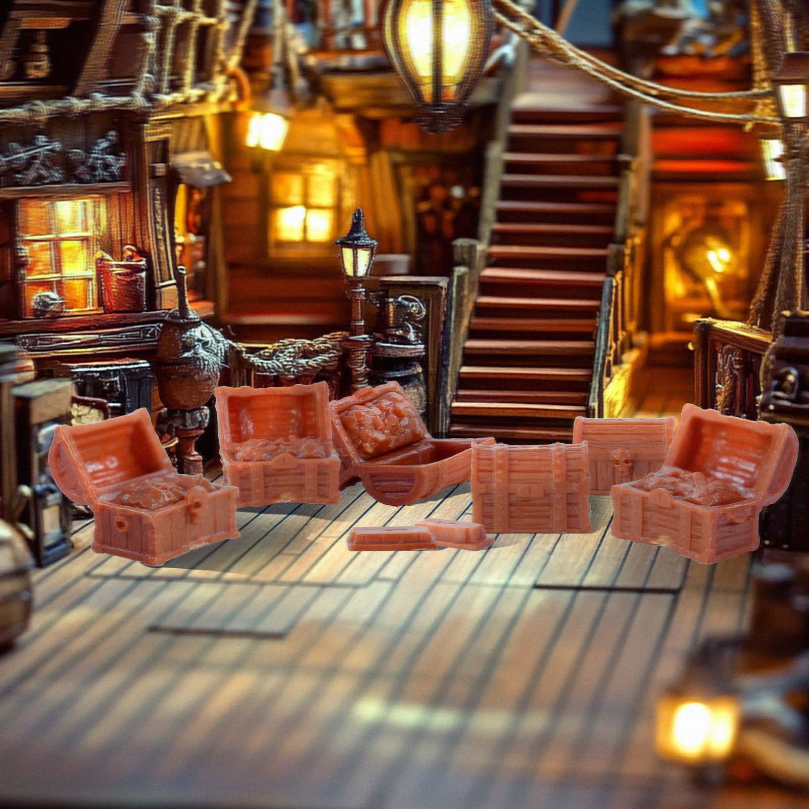 BX0102 32pcs Miniature Jewelry Box Micro Treasure Chest for Doll House Pirate Adventure Game