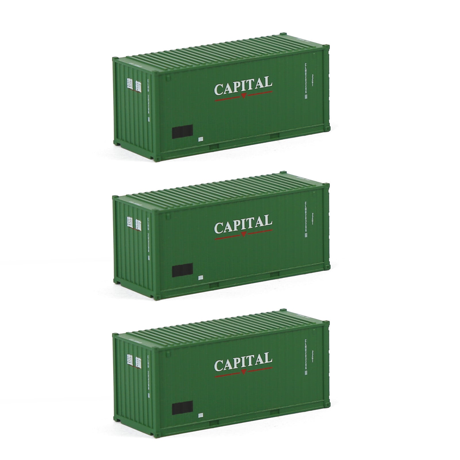 C15007 3pcs N Scale 1:160 20ft Shipping Container
