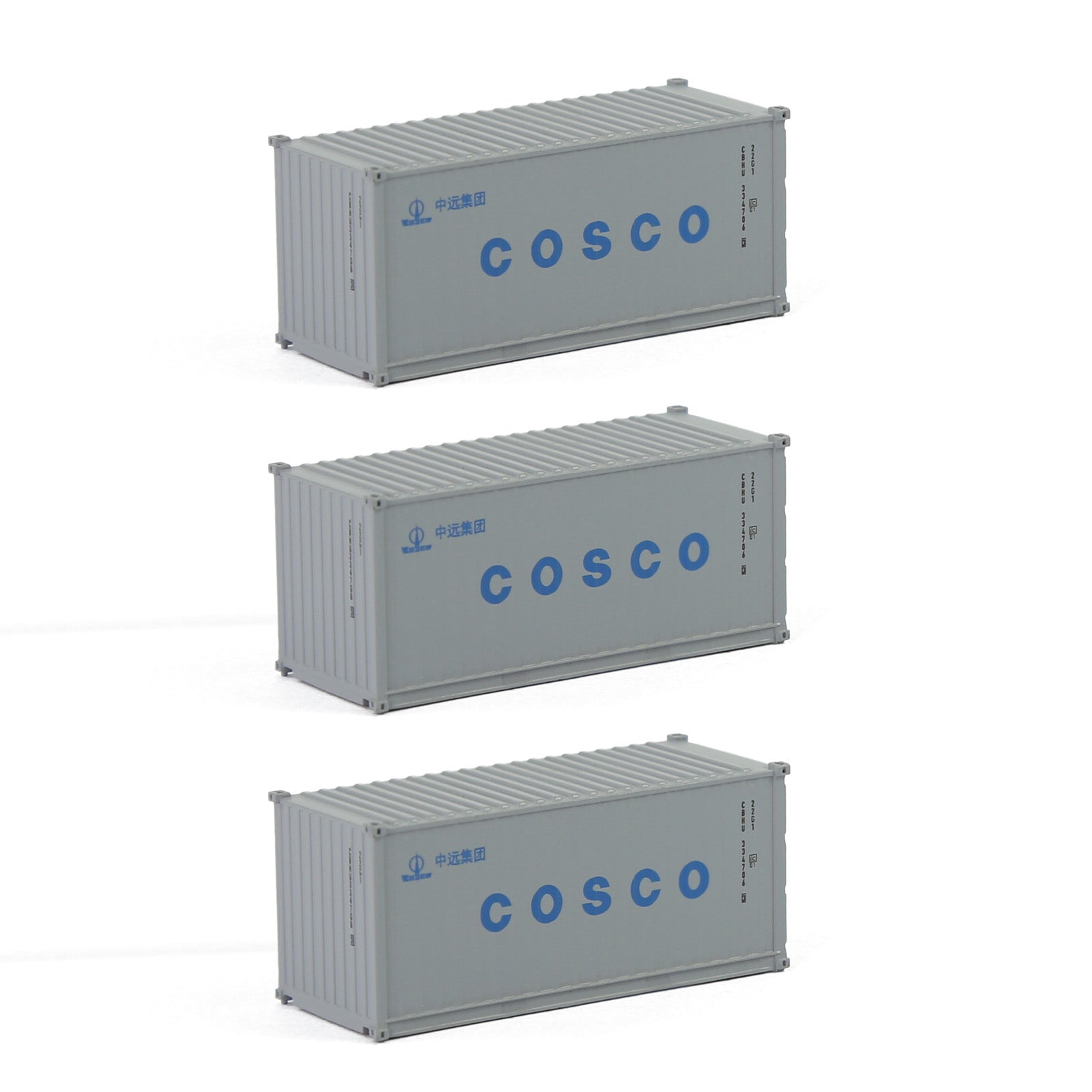 C15007 3pcs N Scale 1:160 20ft Shipping Container