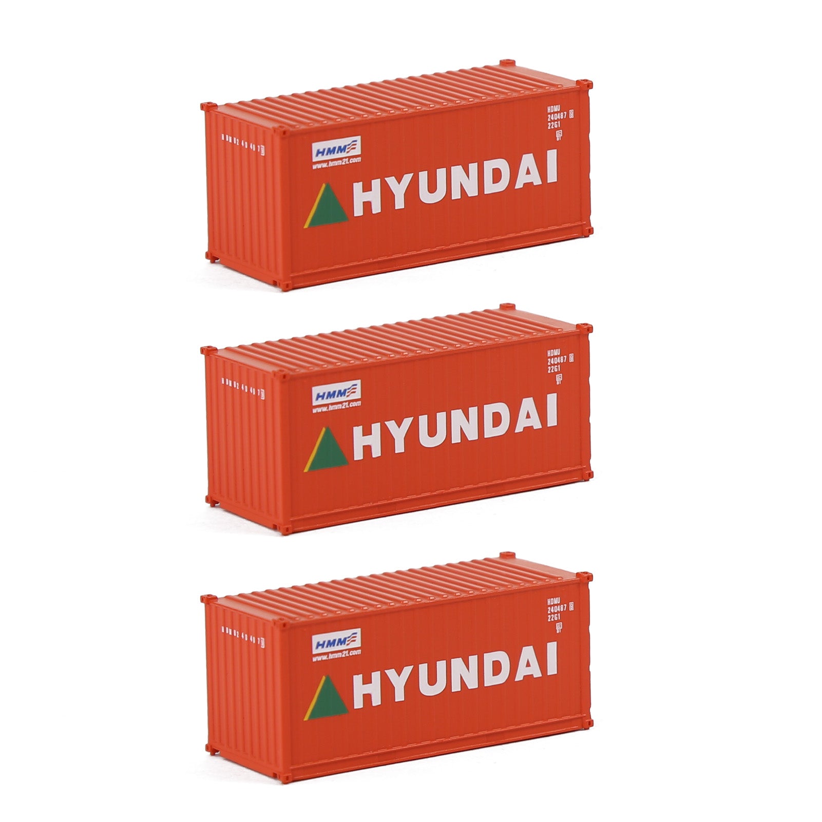 C15007 3pcs N Scale 1:160 20ft Shipping Container