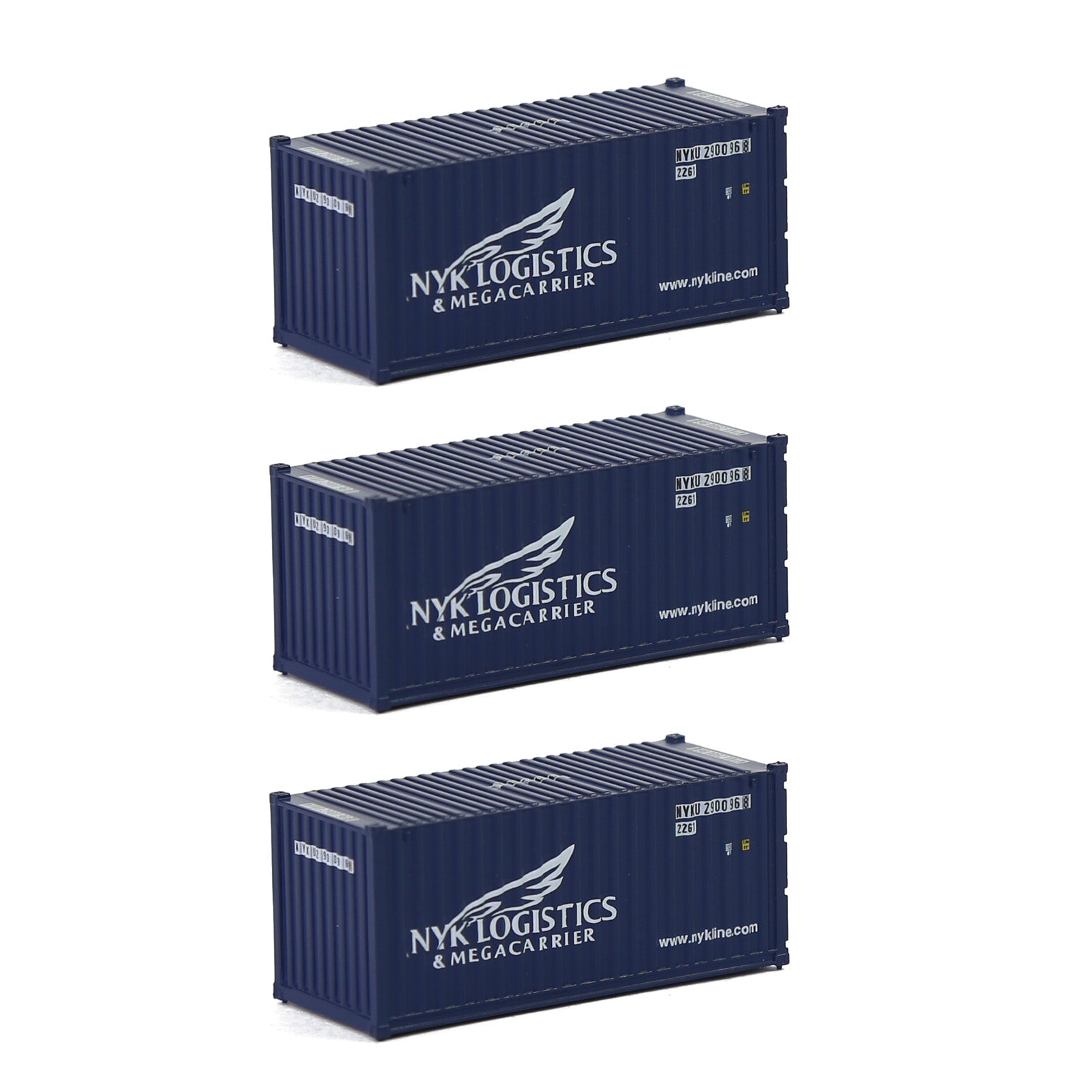 C15007 3pcs N Scale 1:160 20ft Shipping Container