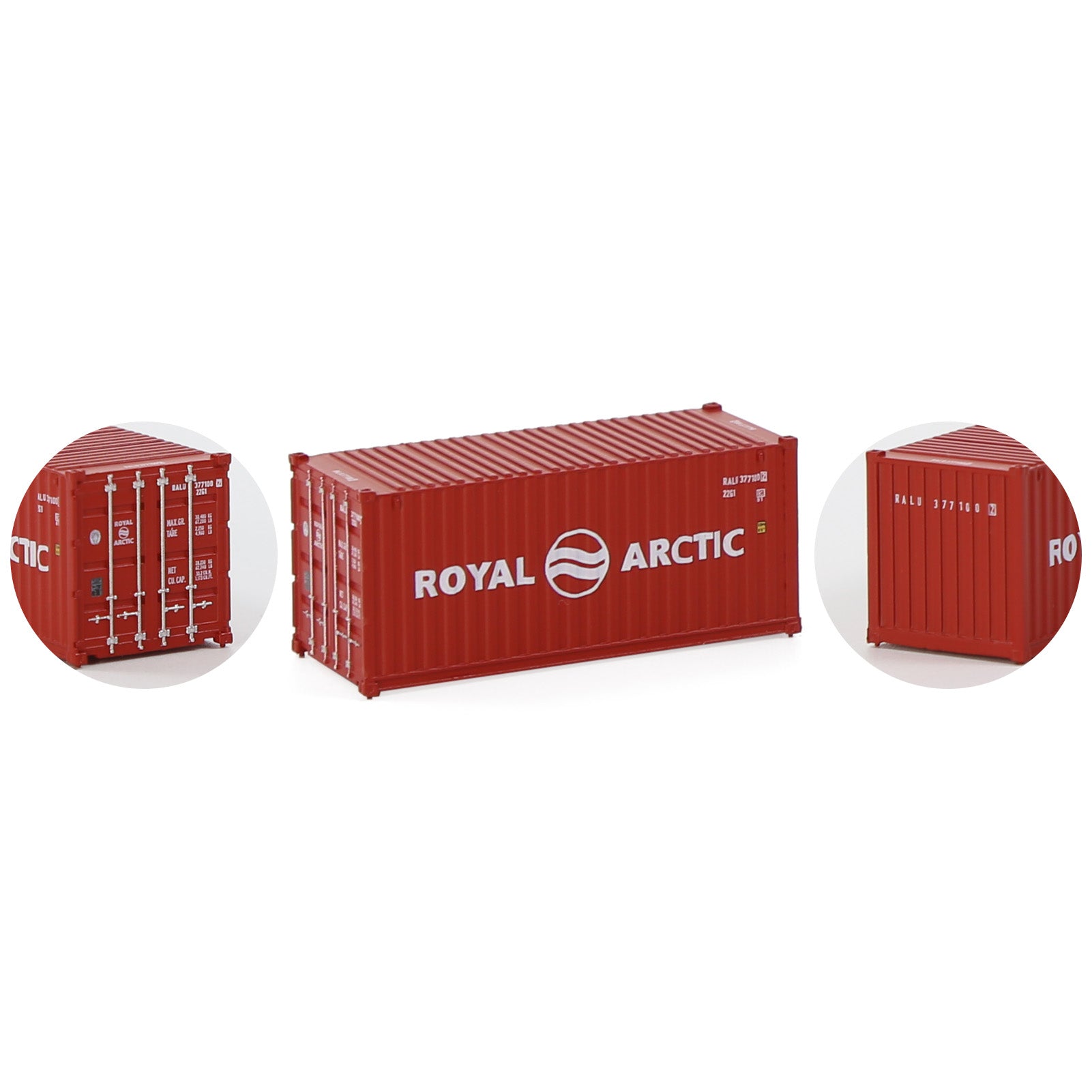 C15007 3pcs N Scale 1:160 20ft Shipping Container