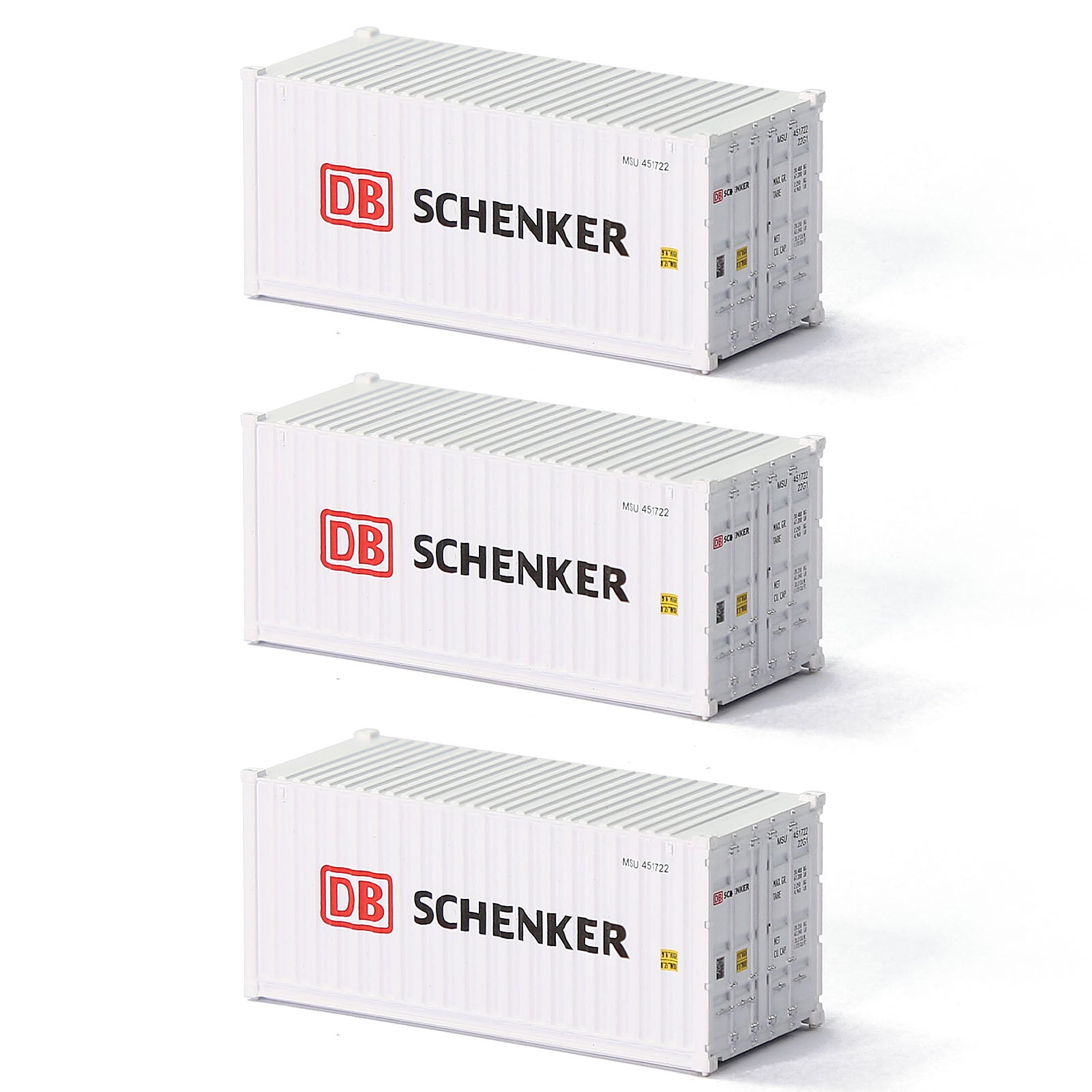 C15007 3pcs N Scale 1:160 20ft Shipping Container
