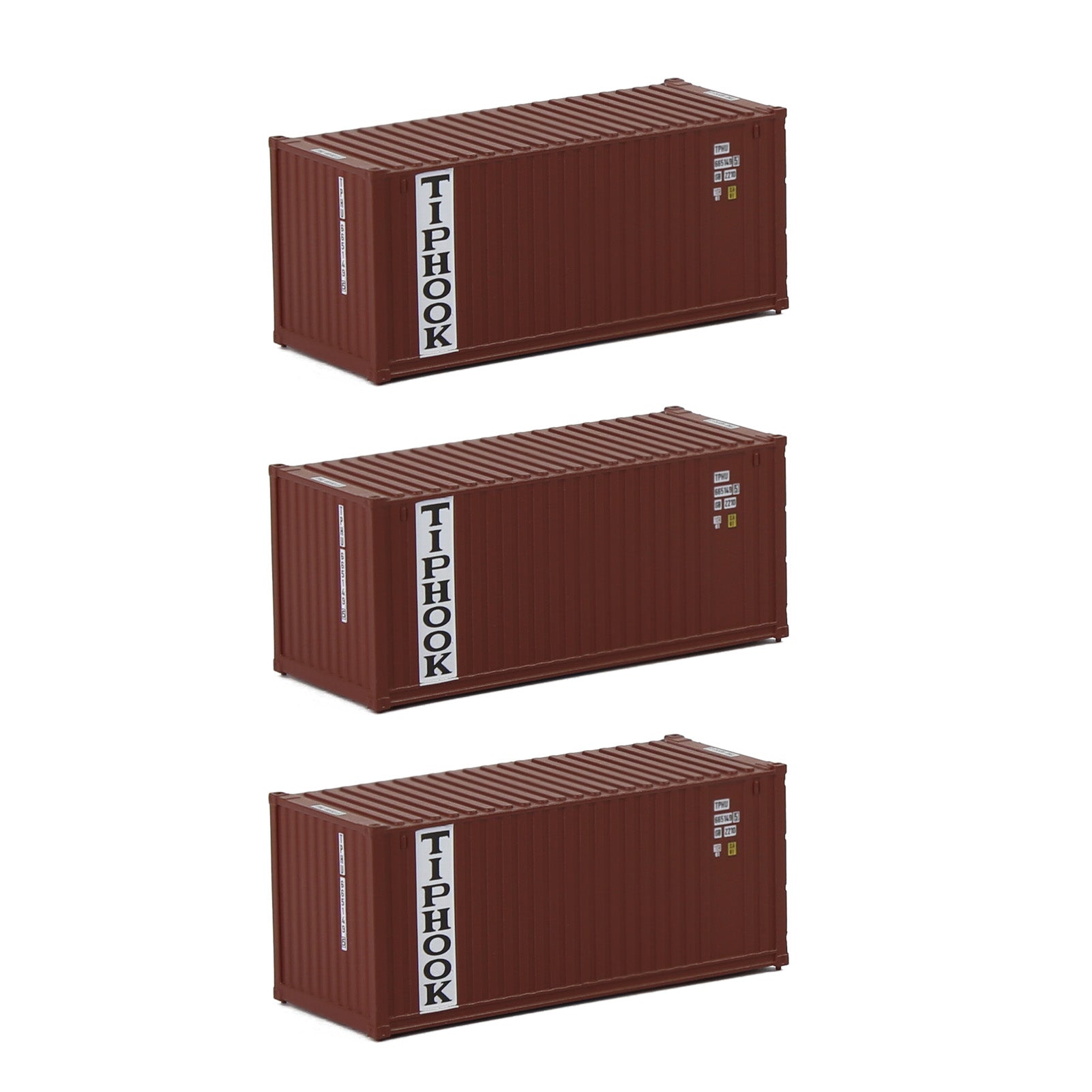 C15007 3pcs N Scale 1:160 20ft Shipping Container
