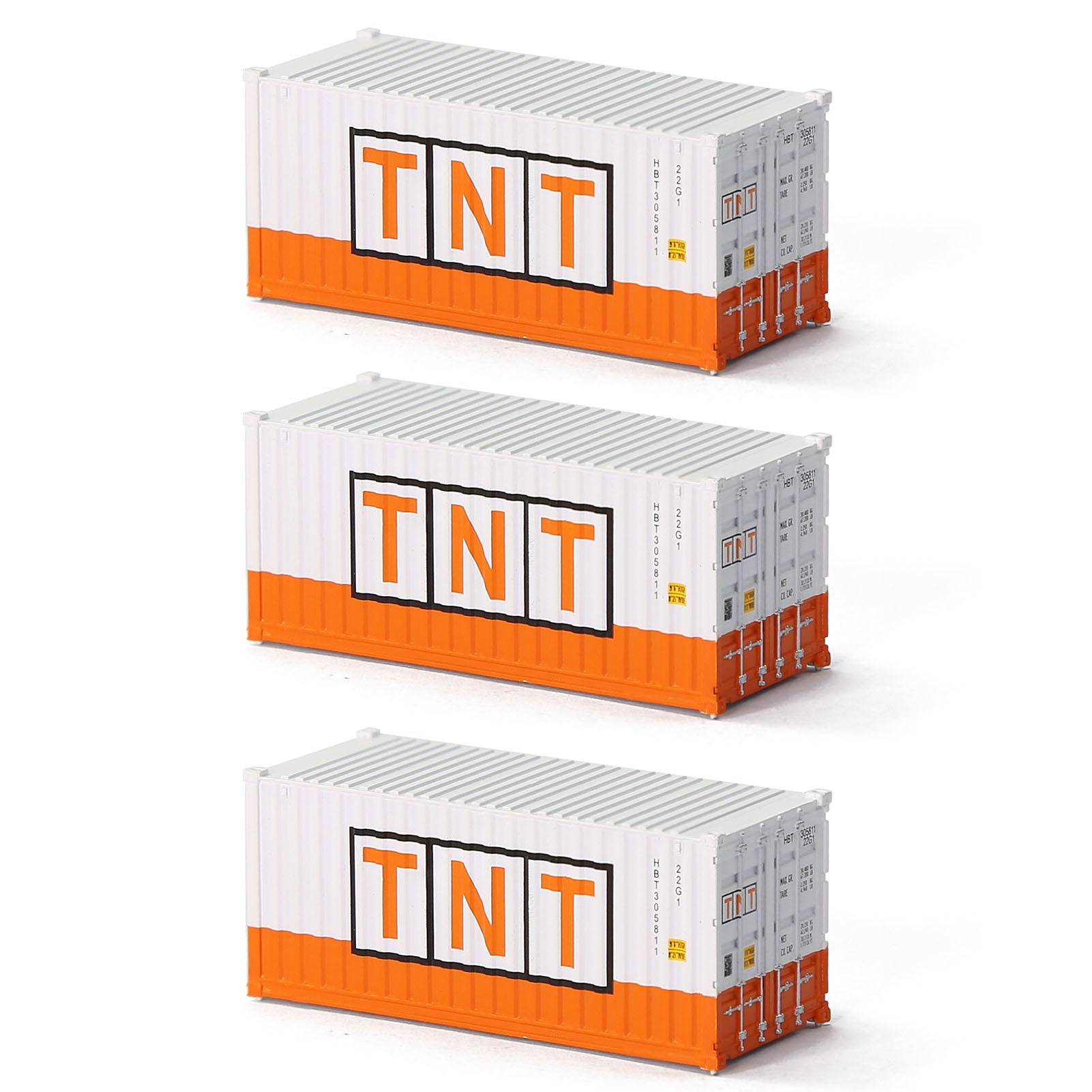 C15007 3pcs N Scale 1:160 20ft Shipping Container