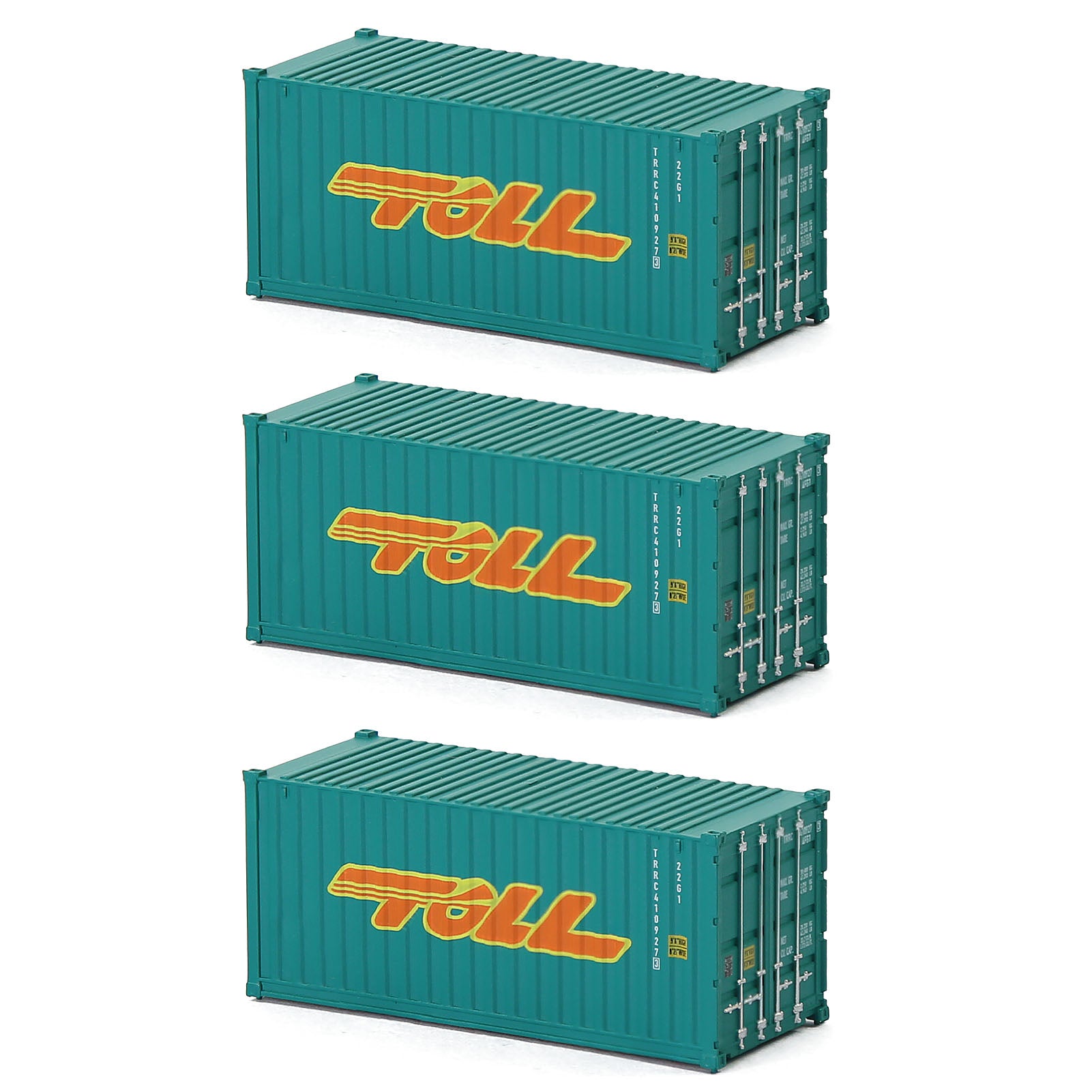 C15007 3pcs N Scale 1:160 20ft Shipping Container