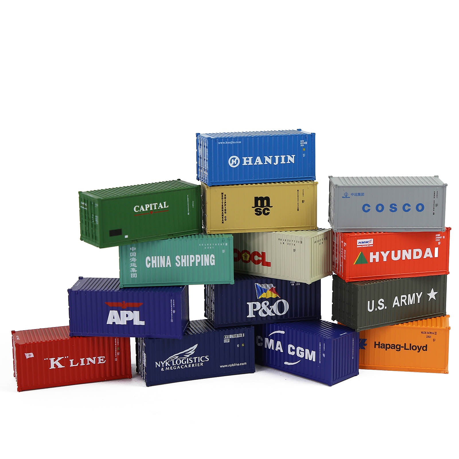 C15007 3pcs N Scale 1:160 20ft Shipping Container