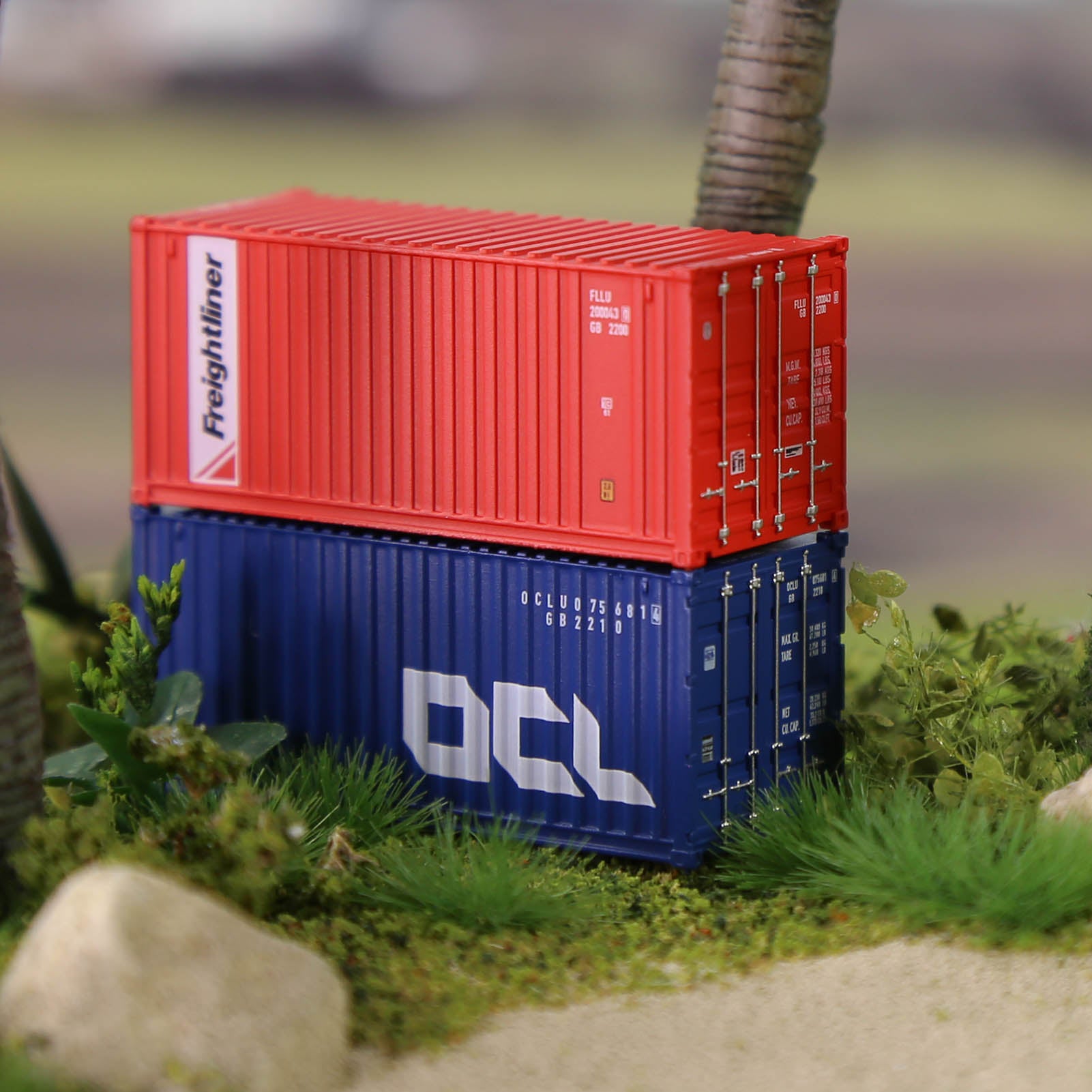 C15007 3pcs N Scale 1:160 20ft Shipping Container