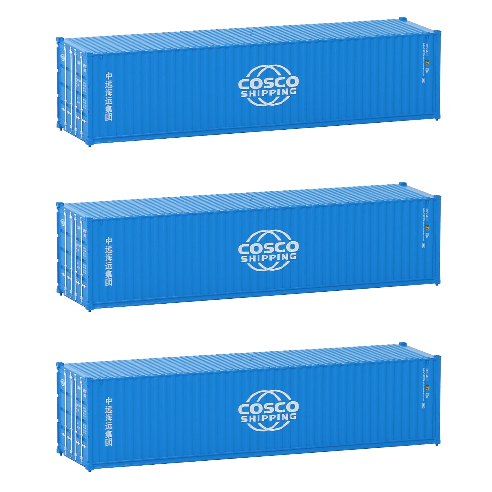 C15008 3pcs N Scale 1:160 40ft Shipping Container Model Railway