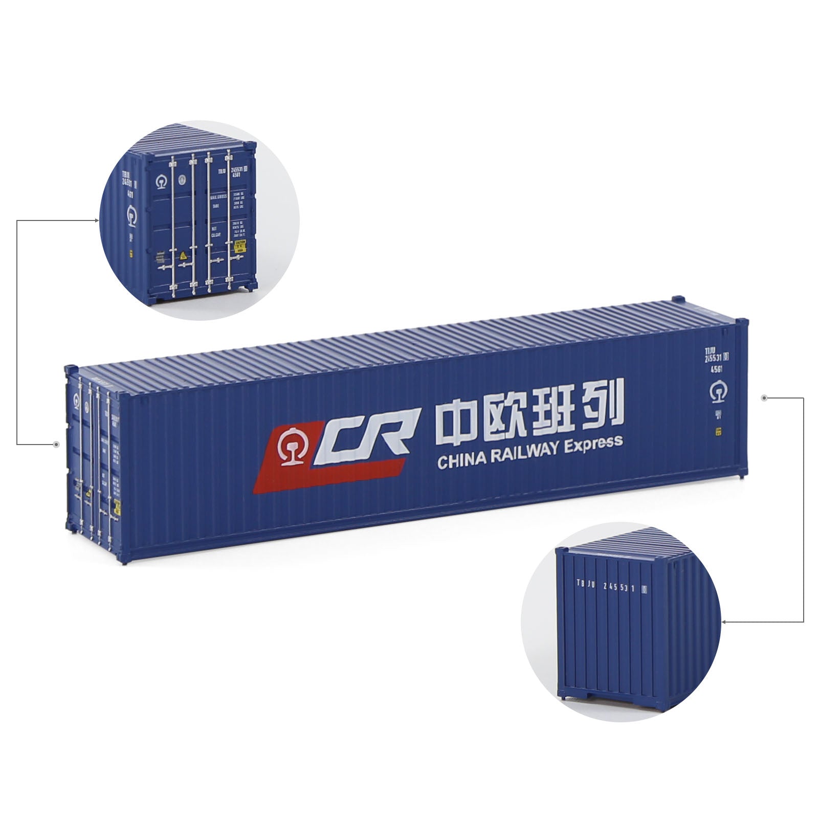 C15008 3pcs N Scale 1:160 40ft Shipping Container Model Railway