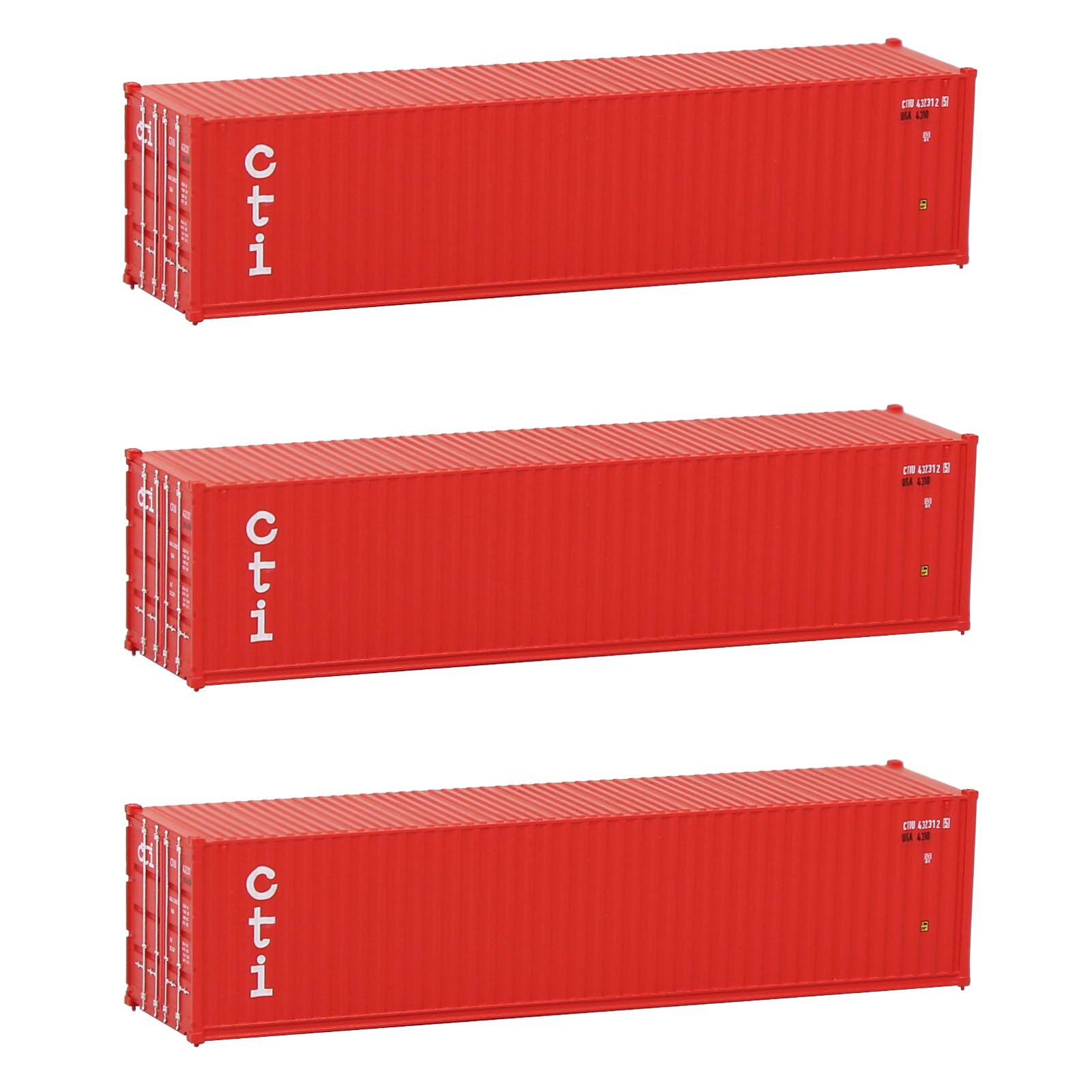 C15008 3pcs N Scale 1:160 40ft Shipping Container Model Railway