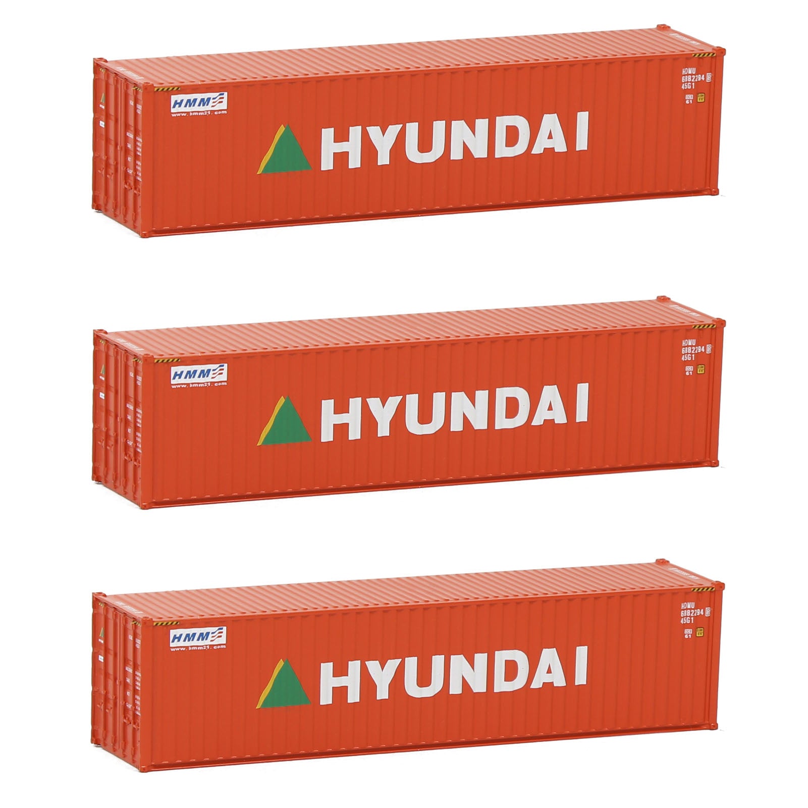 C15008 3pcs N Scale 1:160 40ft Shipping Container Model Railway