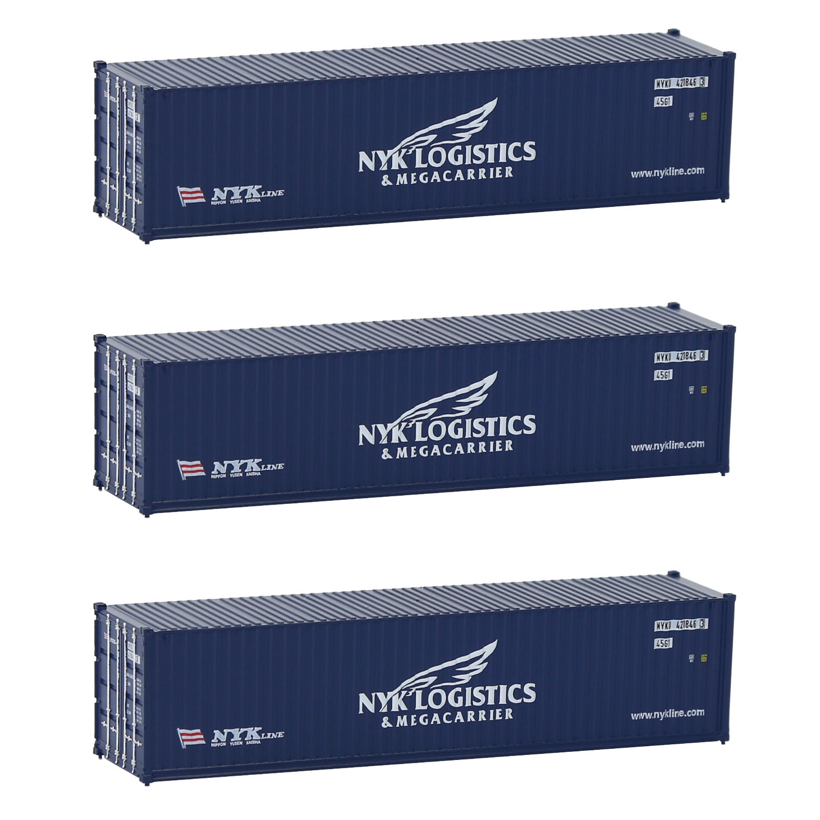 C15008 3pcs N Scale 1:160 40ft Shipping Container Model Railway