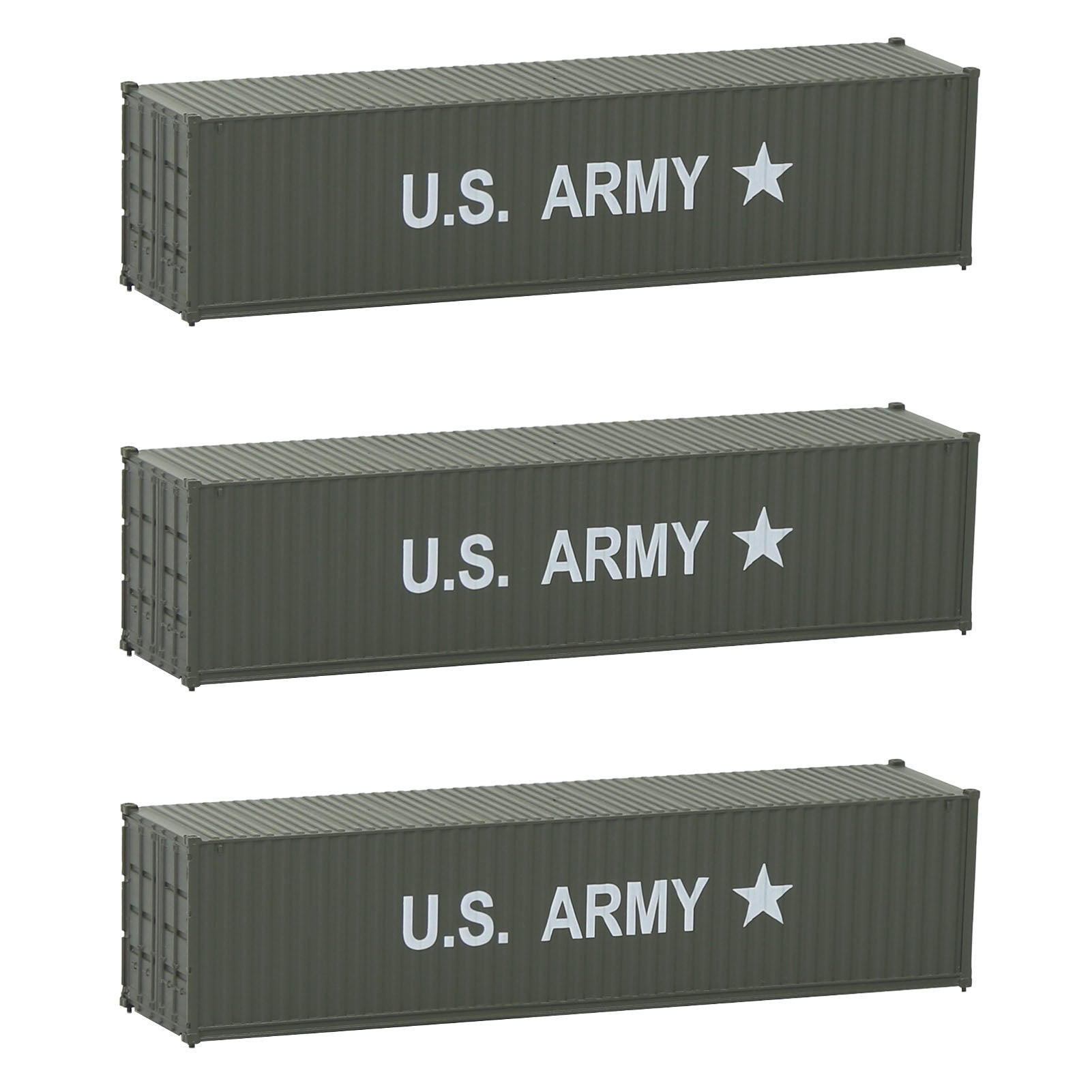C15008 3pcs N Scale 1:160 40ft Shipping Container Model Railway
